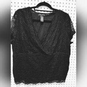 Lane Bryant Textured Black Top